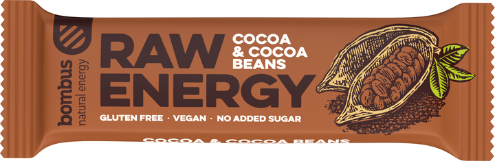 Batoniki Bombus Raw Energy Cocoa i Cocoa Bean 20 sztuk po 50 g (8594068261166) - obraz 2