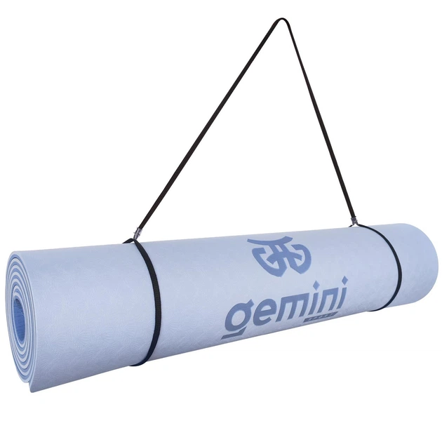 Килимок для фітнесу та йоги Gemini Premium TPE+TC 183 х 61 х 0.6 см Блакитно-Синій (GE-6DBGY) - Фото 5 Килимок для фітнесу та йоги Gemini Premium TPE+TC 183 х 61 х 0.6 см Блакитно-Синій (GE-6DBGY) - зображення 5