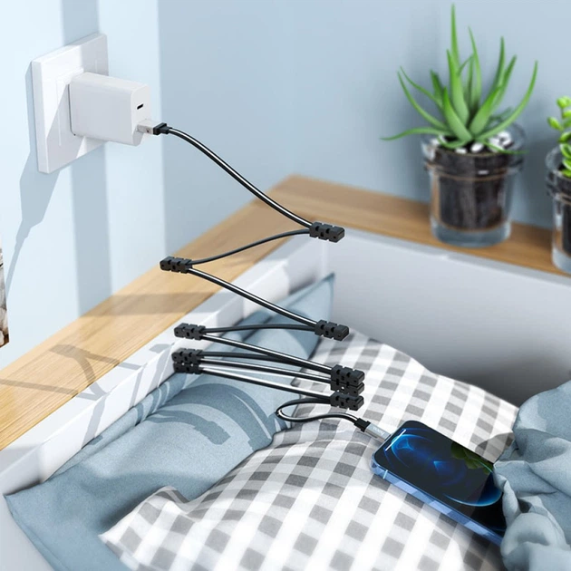 Кабель USB Hoco U103 Magnetic absorption charging data cable for Lightning Чёрный - изображение 3