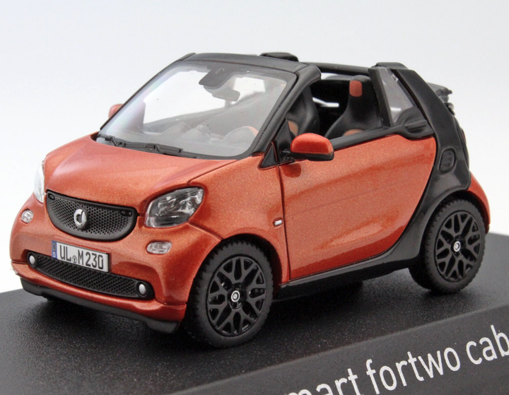 Модель автомобіля SMART Fortwo Cabrio (A453) Black/Orange by Norev