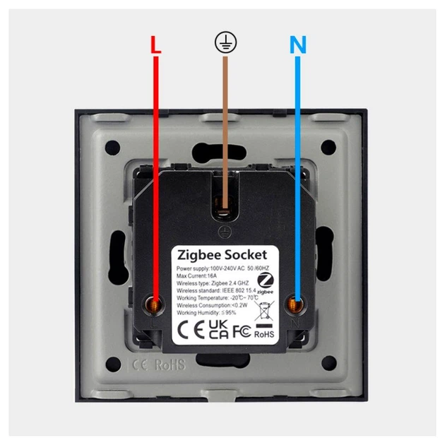 Розетка Біла Zigbee Tuya smart - Фото 3 Розетка Біла Zigbee Tuya smart - изображение 3