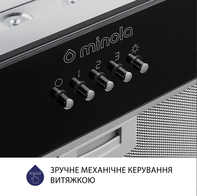 Витяжка повно вбудована Minola HBI 5262 BL GLASS 700 LED - зображення 5