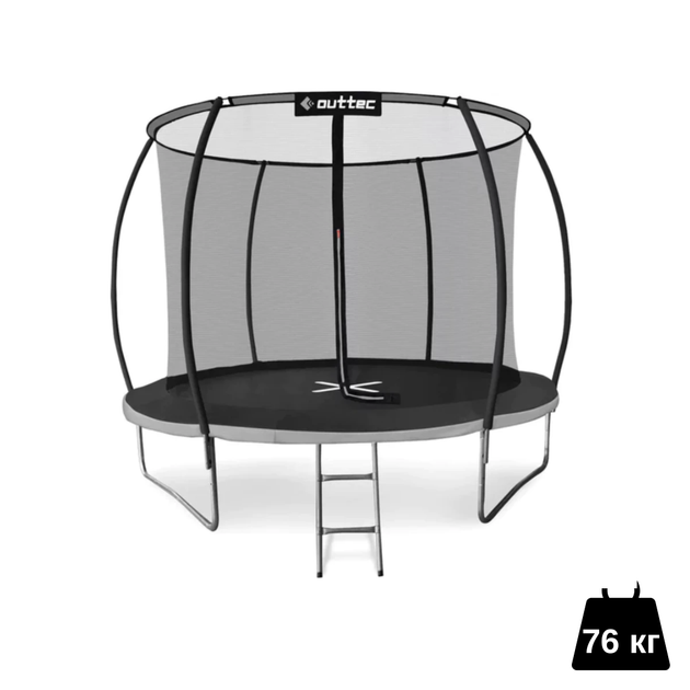 Батут Outtec Premium 12ft (374см) черно-серый с внутренней сеткой - изображение 3