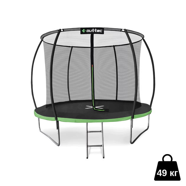Батут детский 10ft (312cm) Outtec Premium черно-серый с внутренней сеткой, батут садовый для детей - Фото 5 Батут детский 10ft (312cm) Outtec Premium черно-серый с внутренней сеткой, батут садовый для детей - изображение 5
