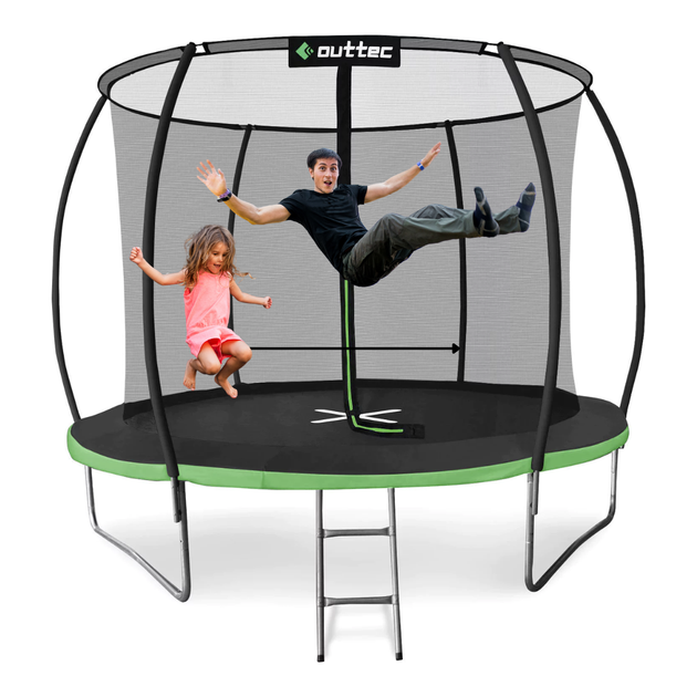 Батут Outtec Premium 8ft (252см) черно-зеленый с внутренней сеткой - Фото 6 Батут Outtec Premium 8ft (252см) черно-зеленый с внутренней сеткой - изображение 6