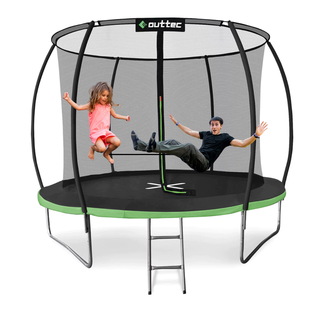 Батут детский 10ft (312cm) Outtec Premium черно-серый с внутренней сеткой, батут садовый для детей - Фото 2 Батут детский 10ft (312cm) Outtec Premium черно-серый с внутренней сеткой, батут садовый для детей - изображение 2