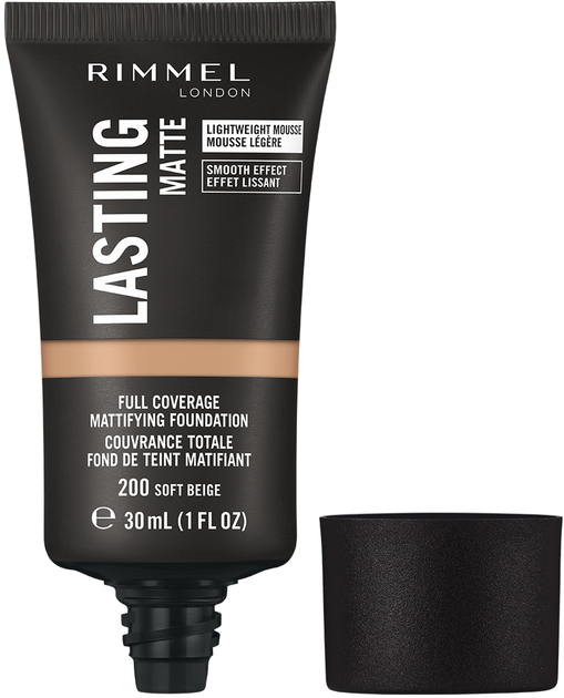 Тональна основа Rimmel Lasting Matte №200 30 мл (3614228347464) - зображення 2