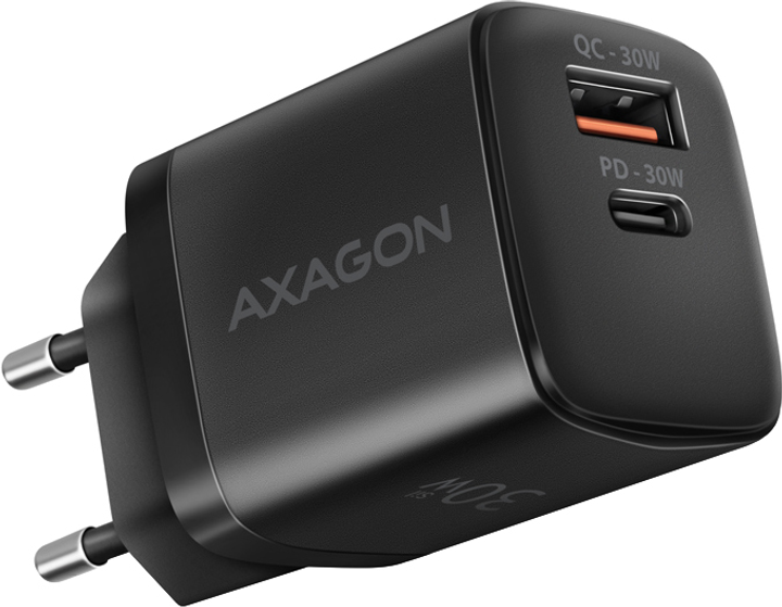 Мережевий зарядний пристрій Axagon ACU-PQ30 Black - зображення 1