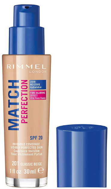 Podkład Rimmel Match Perfection Foundation SPF20 201 Classic Beige 30 ml (3614220954066) - obraz 1