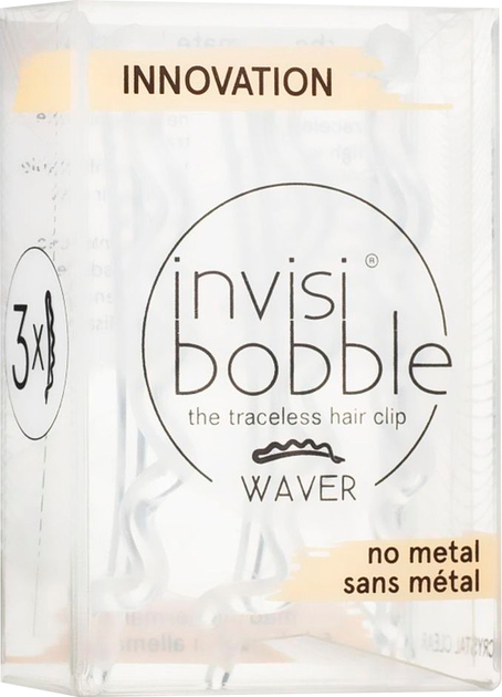 Шпилька для волосся Invisibobble Waver Crystal Clear 3 шт Прозора (4260285389696) - зображення 1