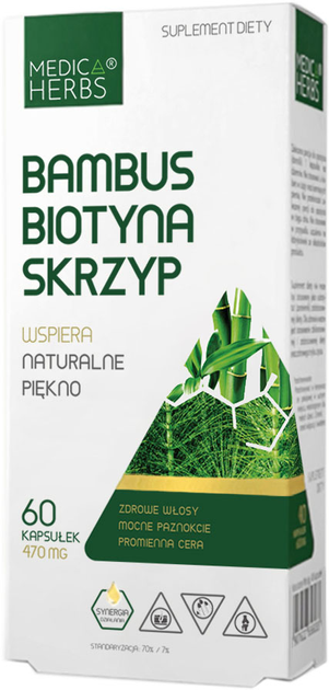 Добавка харчова Medica Herbs Bamboo Biotin Horsetail 60 капсул (5907622656682) - зображення 1
