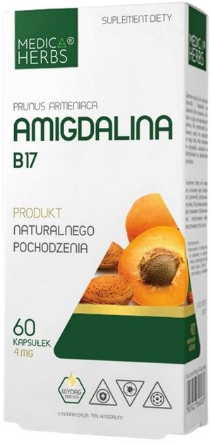 Suplement diety Medica Herbs Amigdalina B17 60 kapsułek (5907622656798) - obraz 1