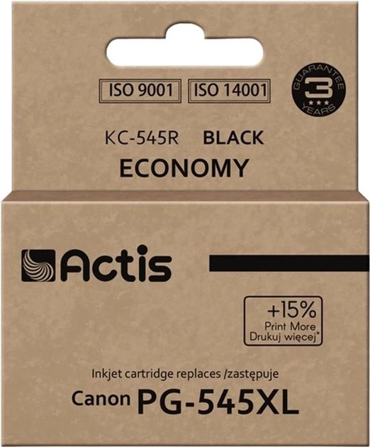 Tusz ACTIS do Canon PG-545XL Black (KC-545R) - obraz 1