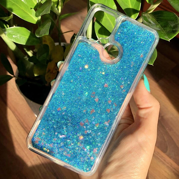 Чехол Glitter для Xiaomi Redmi 9C бампер силиконовый аквариум Синий - Фото 3 Чехол Glitter для Xiaomi Redmi 9C бампер силиконовый аквариум Синий - изображение 3