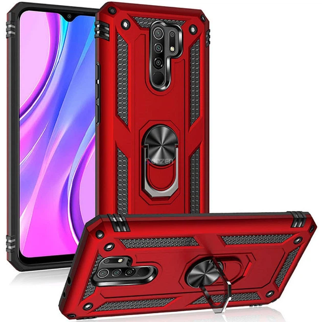 Чехол Shield для Xiaomi Redmi 9 бронированный бампер Red - Фото 5 Чехол Shield для Xiaomi Redmi 9 бронированный бампер Red - изображение 5