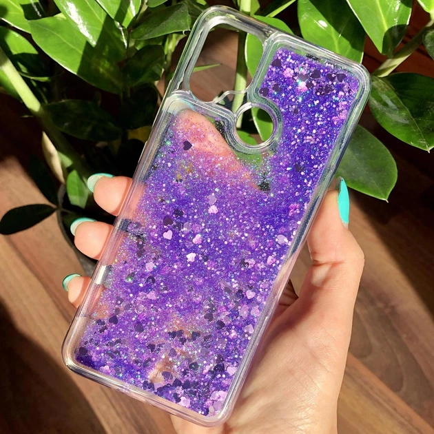 Чехол Glitter для Xiaomi Redmi 9C бампер силиконовый аквариум Фиолетовый - Фото 3 Чехол Glitter для Xiaomi Redmi 9C бампер силиконовый аквариум Фиолетовый - изображение 3