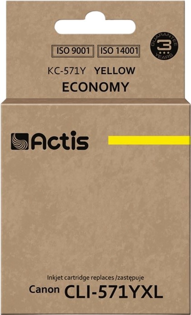 Tusz ACTIS do Canon CLI-571YXL Yellow (KC-571Y) - obraz 1