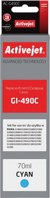 Tusz Activejet do Canona GI-490C Cyan - obraz 1