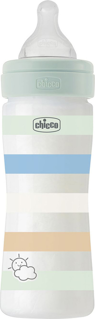 Пляшечка для годування пластикова Chicco Well-Being Colors з силіконовою соскою 2м+ 250 мл М'ятна (28623.21) - зображення 1