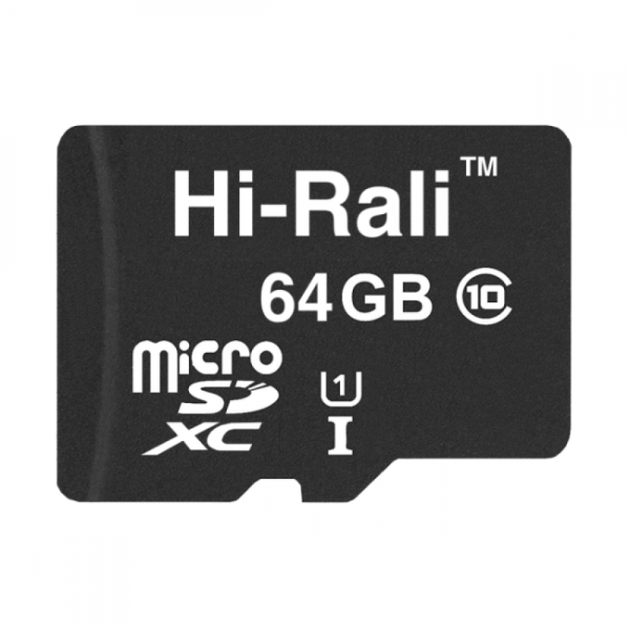 Карта Памяти Hi-Rali MicroSDXC 64gb UHS-1 Class 10, Black - Фото 1 Карта Памяти Hi-Rali MicroSDXC 64gb UHS-1 Class 10, Black - изображение 1