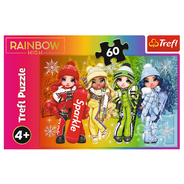 Детские пазлы "Радостные подруги MGA Rainbow High" Trefl 60 элементов 17380 - изображение 3