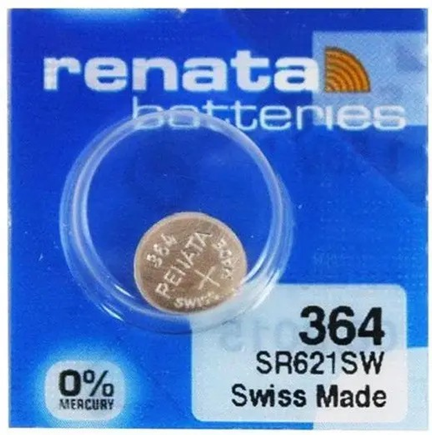 Батарейка серебрянно-цинковая Renata 364 SR621SW (G1), 1.55V, блистер ...