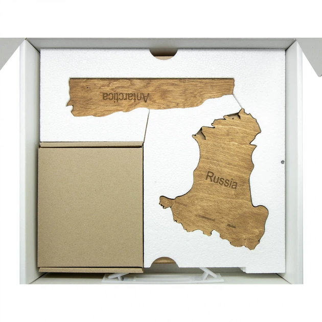 Деревянная карта мира 3D Creatifwood шоколадная XL (150*105 см) CM046 - изображение 3