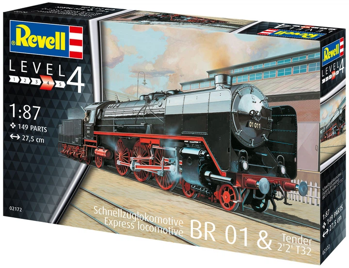 Prefabrykowany model repliki Revell Express lokomotywa BR01 z czułością 2'2 T32 Poziom 4 Skala 1:87 (4009803021720) - obraz 3