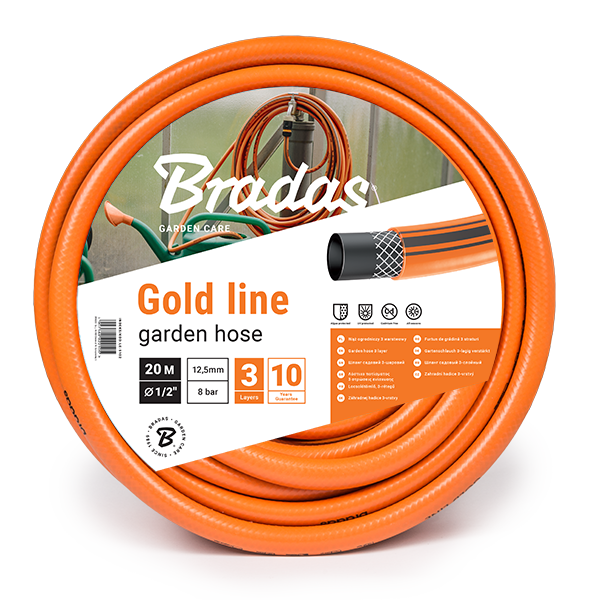 Шланг садовый Bradas GOLD LINE 1/2" 20м, WGL1/220 - Фото 1 Шланг садовый Bradas GOLD LINE 1/2" 20м, WGL1/220 - изображение 1