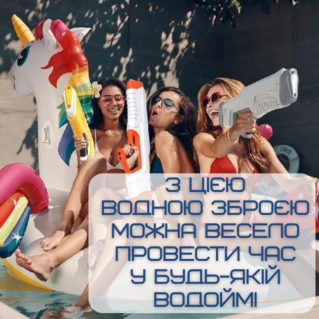 Водяной Автомат Электрический на Аккумуляторе Мощный Портативный Беспроводной Водный Бластер с LED Экраном и Автоматическим Насосом Для Детей и Взрослых Z One Серый 0001 - изображение 5