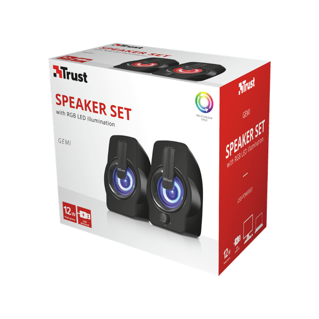 Акустическая система Trust Gemi 2.0 Rgb Black 22948 6W/USB - изображение 3
