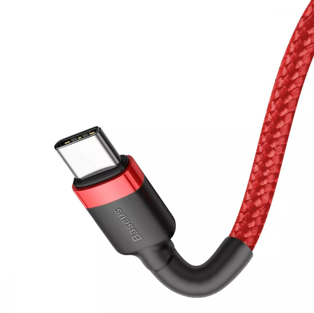 Кабель для зарядки Baseus CATKLF-AL91 Cafule 100W Type-C to Type-C, 2м red/black - Фото 3 Кабель для зарядки Baseus CATKLF-AL91 Cafule 100W Type-C to Type-C, 2м red/black - изображение 3