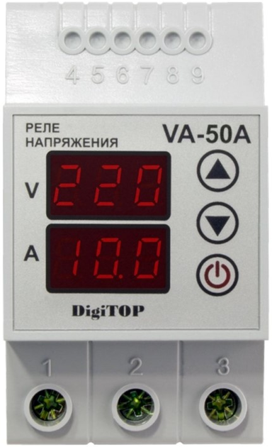 Реле напруги з контролем струму DigiTOP VA-50A - зображення 2