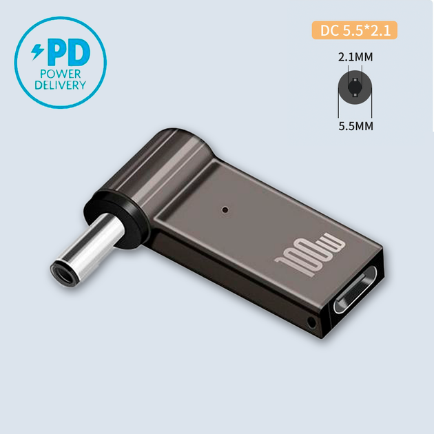 Переходник Linktech Type-c на DC (5.5 х 2.1), переходник для питания ноутбука / роутера / терминала Type-C to DC - Фото 1 Переходник Linktech Type-c на DC (5.5 х 2.1), переходник для питания ноутбука / роутера / терминала Type-C to DC - изображение 1