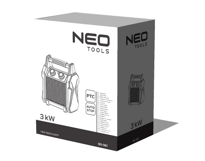 Обігрівач електричний керамічний переносний 3 кВт Neo Tools 90-061 - изображение 6