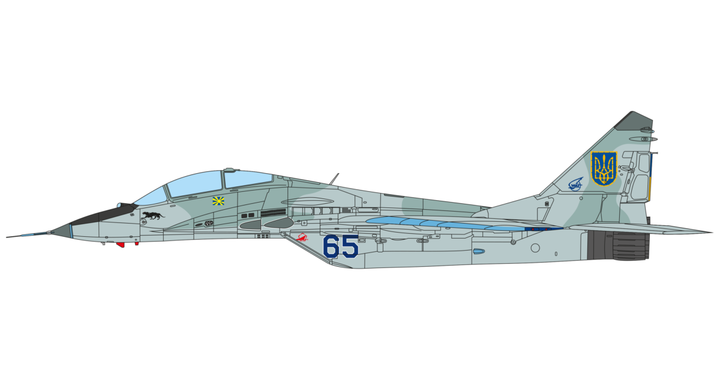Збірна модель 1/72 реактивний літак МіГ-29УБ у ВПС України IBG Models 72902 - зображення 4