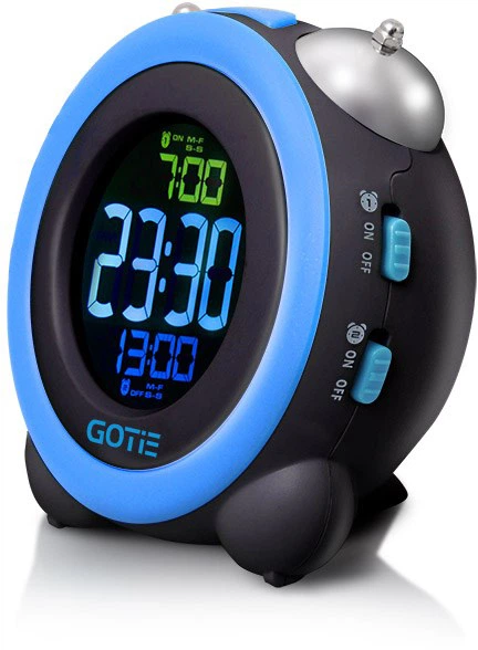 Настільний годинник з будильником Gotie GBE-300N Blue/Black - зображення 3