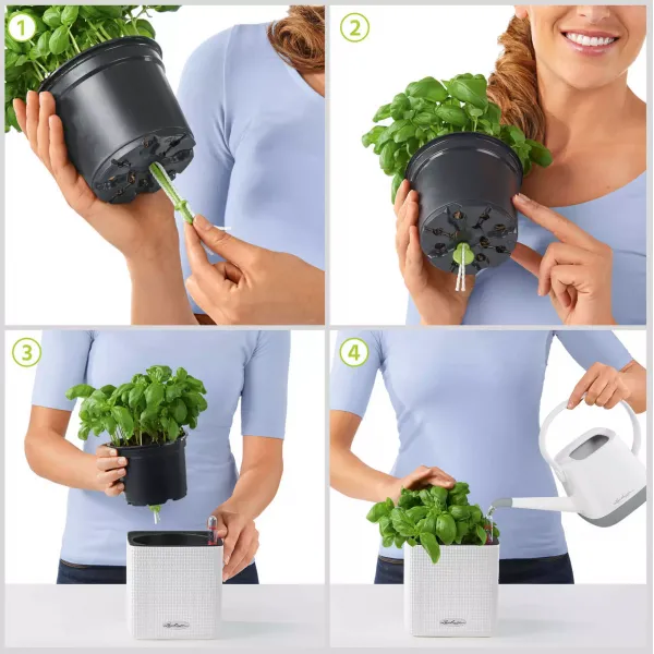 Вазон Lechuza Cube Glossy 16 Белый - изображение 6