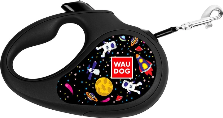 Поводок-рулетка для собак Collar WAUDOG R-leash, рисунок "NASA", XS, до 12 кг, 3 м, светоотражающая лента (8123-0047-01) 
