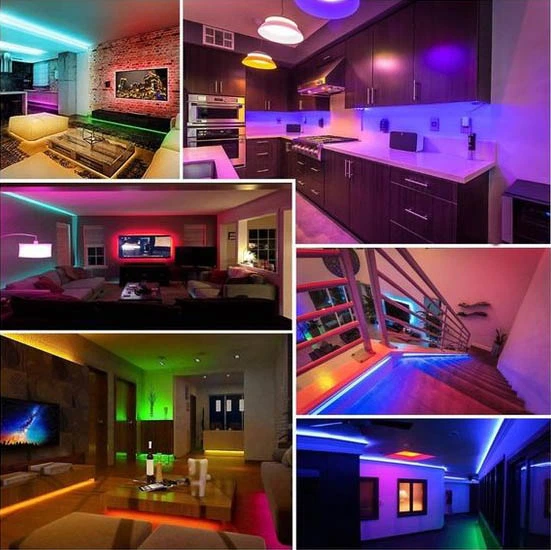 Светодиодная лента влагозащищенная LED 3528 RGB 12v с контроллером+Пульт +блок питания 5м - изображение 8