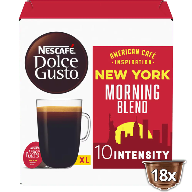 Кава в капсулах Nescafe Dolce Gusto New York Morning Blend 18 капсул - Фото 1 Кава в капсулах Nescafe Dolce Gusto New York Morning Blend 18 капсул - изображение 1