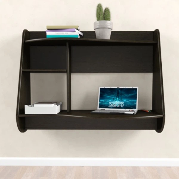 Стол компьютерный навесной из ЛДСП Comfy Home AirTable Drop Zeus венге - изображение 2