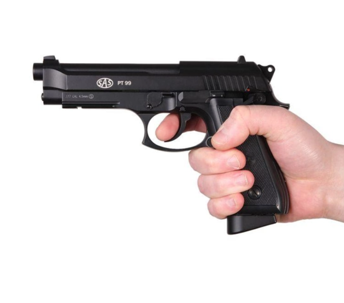 Пістолет пневматичний SAS PT99 Beretta M92 Blowback 4,5 мм BB (метал; рухома затворна рама) - зображення 2