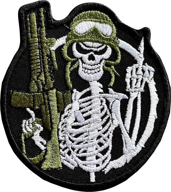 Військовий шеврон Shevron.patch 9 x 8.5 см Чорно-білий (07-568-9900) - зображення 1