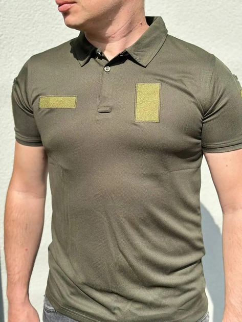 Військова футболка-поло Coolmax Туреччина L олива CNG-03 - зображення 1