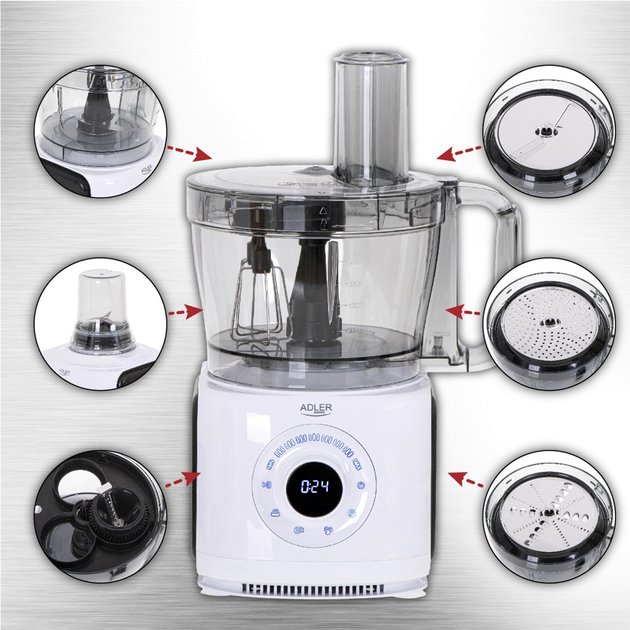 Кухонний комбайн Adler LCD 12 в 1 (AD 4224) - зображення 15
