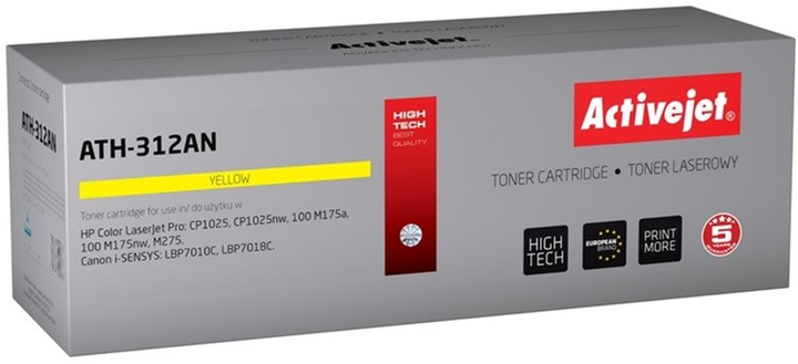 Картридж Activejet Premium для Canon, HP 126A CRG-729Y, CE312A Yellow (ATH-312AN) - зображення 1