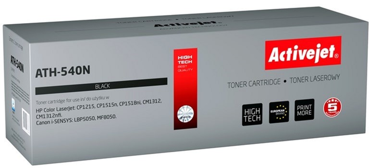 Toner Activejet Supreme do HP 125A CB540A, Canon CRG-716B Black (ATH-540N) - obraz 1