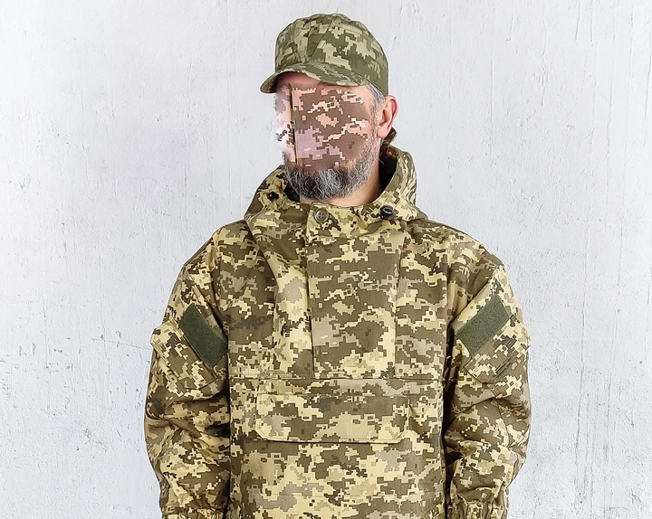 Куртка парка анорак військова форма бавовна 100% камуфляж піксель ЗСУ МM14 52-54, зріст 5/6 - зображення 2