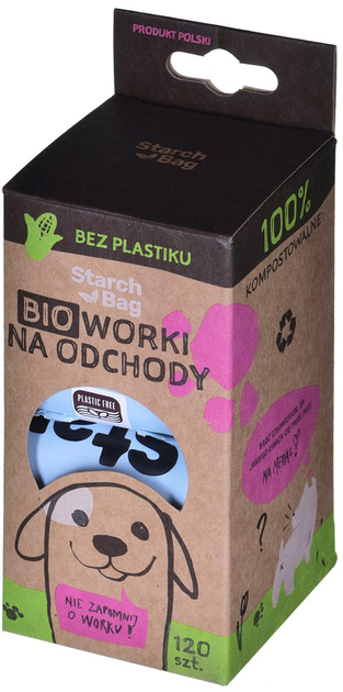 Worki Starch Bag Kompostowalne BIOworki 8x15 szt. Niebieskie (DLZSRHNSP0005) - obraz 3